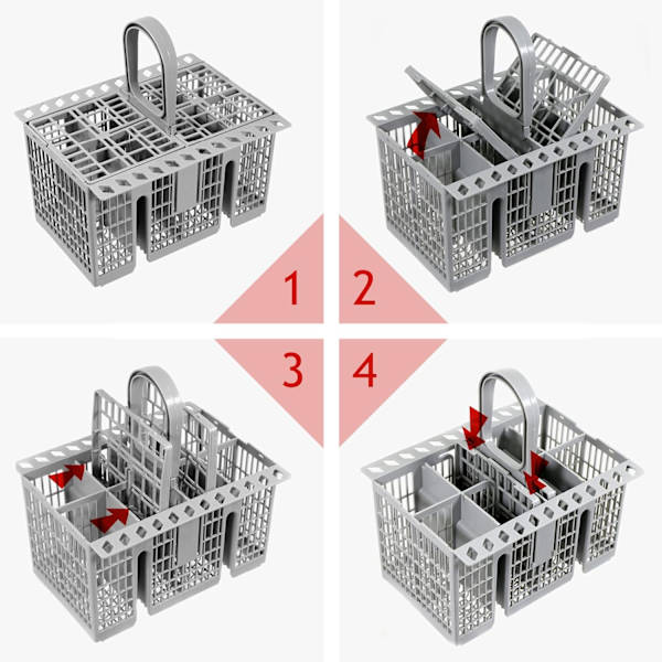 Dishwasher Cutlery Basket (Removable Handle)