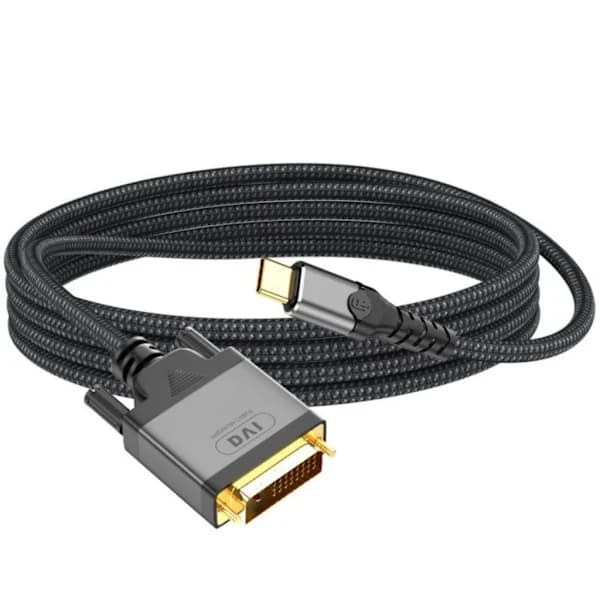 2m/6.56ft USB C til DVI Videooverførselskabel til Bærbare Computere og Telefoner Skærmdeling Understøtter 1080P Opløsning og 60Hz