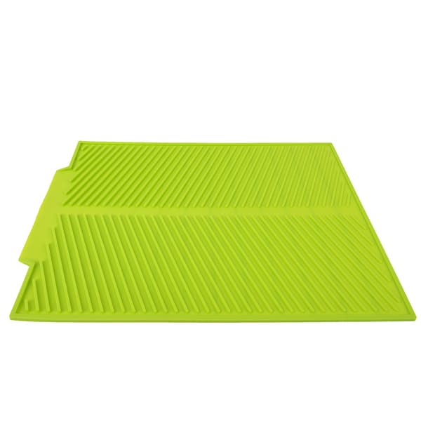 Extra Large Dish Drying Mat, Premium Heat Resistant Silicone Pad (Green)