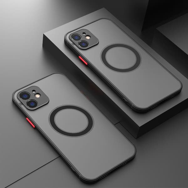 Magnetic Phone Case for iPhone Skin Feel Wireless Charging Phone Protective Case All-inclusive Drop Protection Black for iPhone 11