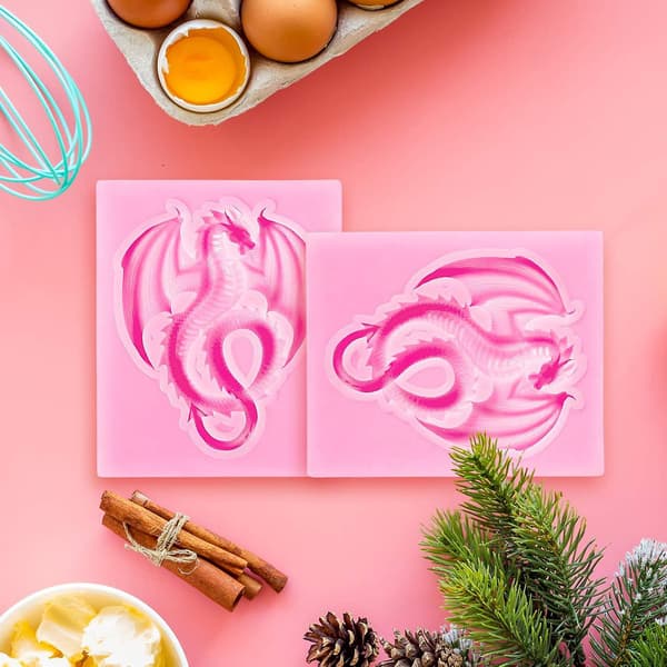 2 Stykker Flyvende Drage Silikoneform Sød Drage Fondantform Dyre Drage Chokoladeform Bageform Værktøj