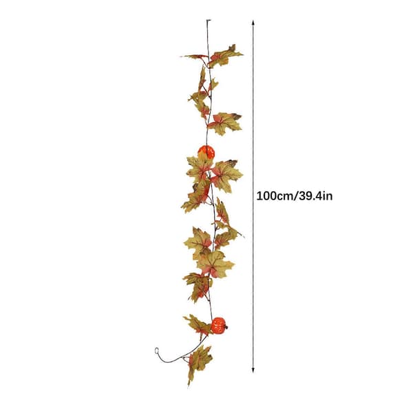 100% New Artificial Maple Leaf Wreath Pumpkin Rattan Gift For Outdoor Vine