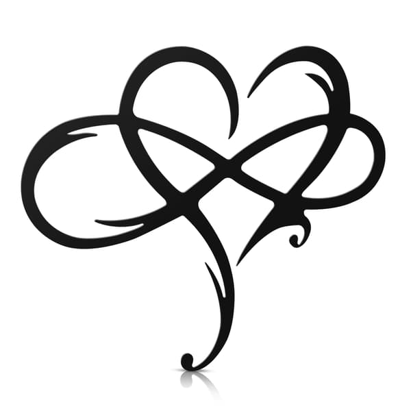Infinity Hjärta Stål Väggdekor Metall Väggkonst Kärlek Väggskylt för Hembröllopsdekor