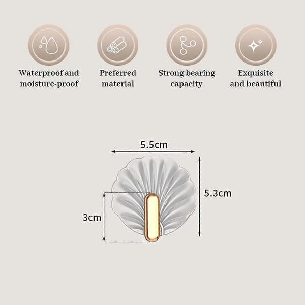 8 Pcs Self-Adhesive Hooks, Adhesive Hooks for Hanging, Waterproof Heavy Duty Self-Adhesive Hooks for Door Kitchen Bathroom