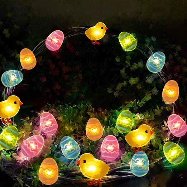Twinkle 50 LED egg påskelys for påskedekorasjon, batteridrevne påskelysslynger for påskekrans vårkransdekorasjon
