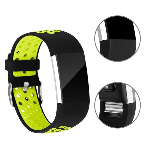 Silikoninen älykäs urheiluranneke Fitbit Altalle, musta ja vihreä