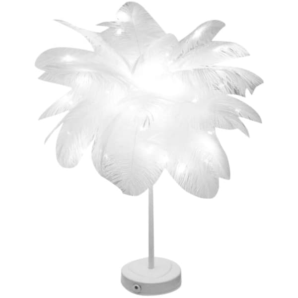 LED Feather Table Lamp Decorative Table Feather Lamp Remote Control for Living Room Bedroom Girl Wedding Decor