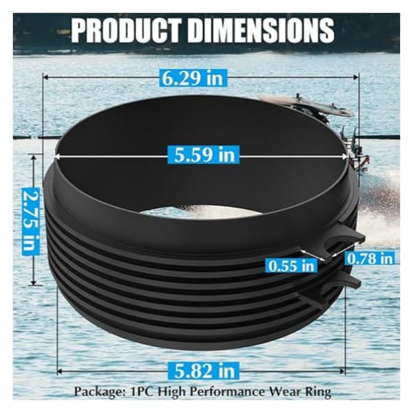 Slidring til jetpumpe 267000925, slidstærk impeller-slidring til Sea-Doo Spark 2UP og 3UP (2014 til 2022)