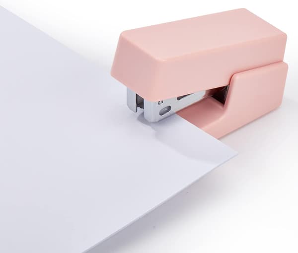 Mini Stapler, 20 Sheet Office Stapler with 1 Box of Standard Staples, Pink