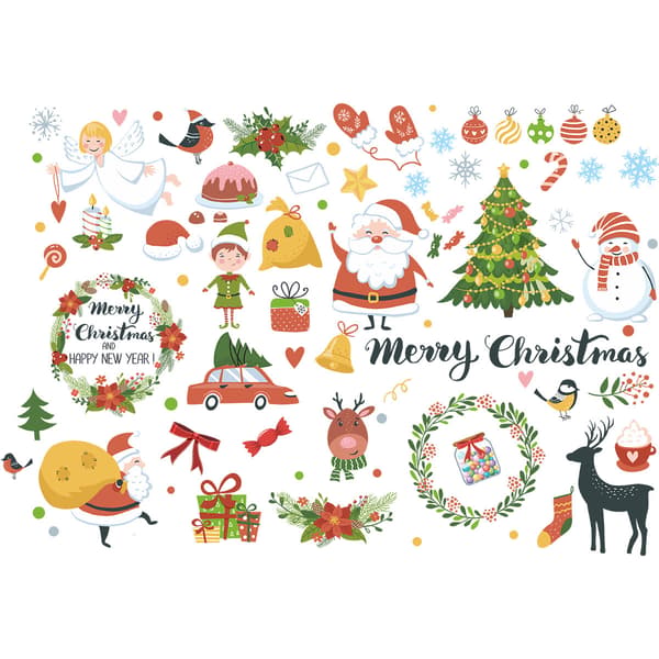 Christmas Combo Decorations Wall Decals Winterland Friends Arou