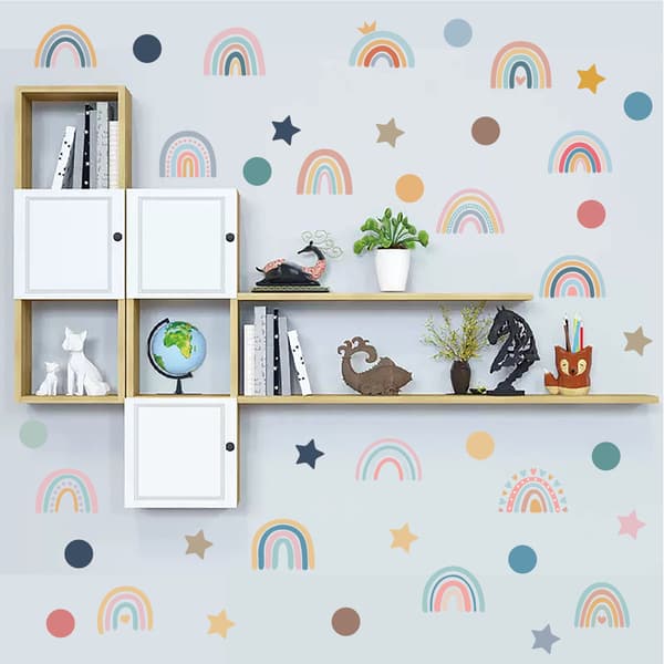 Four Colorful Rainbow Wall Stickers, Creative Raindrop Wall Stickers