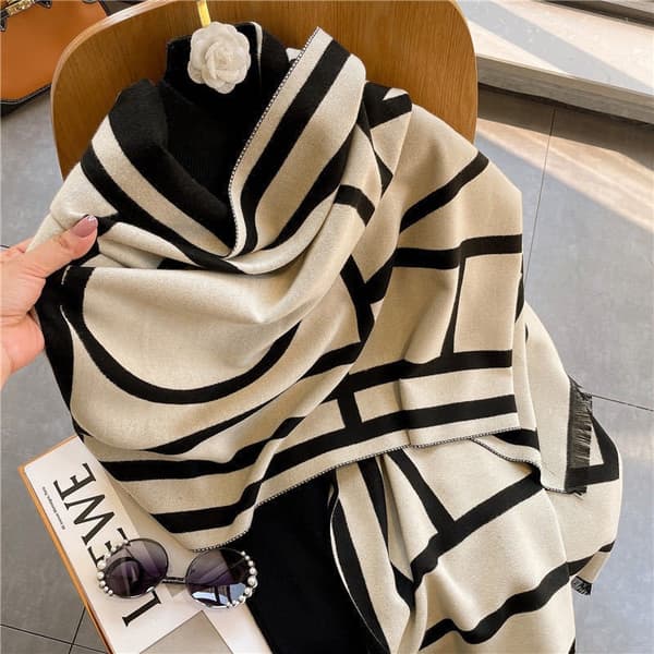 Damhalsduk höst och vinter tjock imitation kashmirscarf