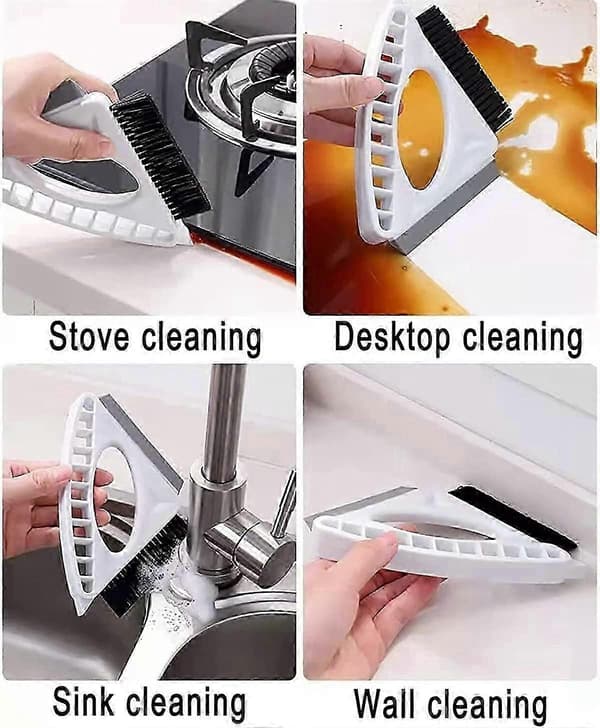 Glass Shower Wall Scraper, 3-in-1 Window Cleaner, Multifunctional Window Track Cleaning Tools (1 pc)