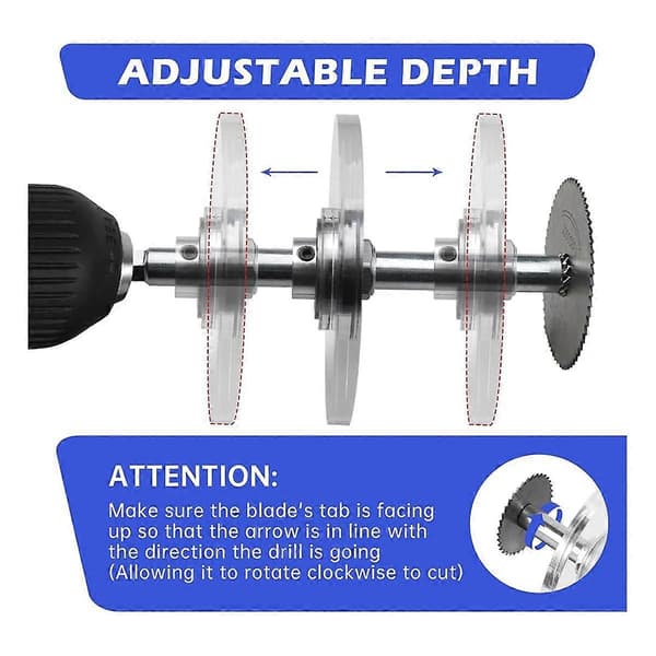 PVC Inside Pipe Cutter Kit - Pipe Cutter for PVC Pipes with Adjustable Depth Gauge, 6 Pcs HSS Sawtooth Blades