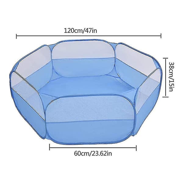 Small Pet Cage Tent, Breathable Pet Playpen Pop Up Exercise Fence (Blue)