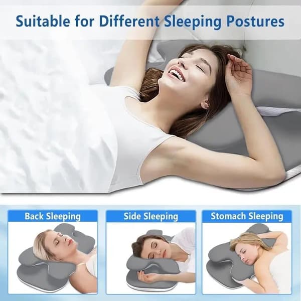 Ergonomisk Nakkepude i Memory Foam – Sommerfugleformet Pude til Søvn & Afslapning