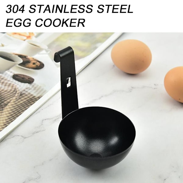 Egg Pocher i rustfritt stål Nonstick Store eggpochere Multifunksjonelle Enkelt eggpochere med krok 2 stk 2pcs