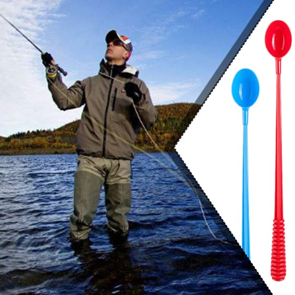 Bait Casting Spoon Portable Flexible Bait Casting Scoop for Lake Red Red