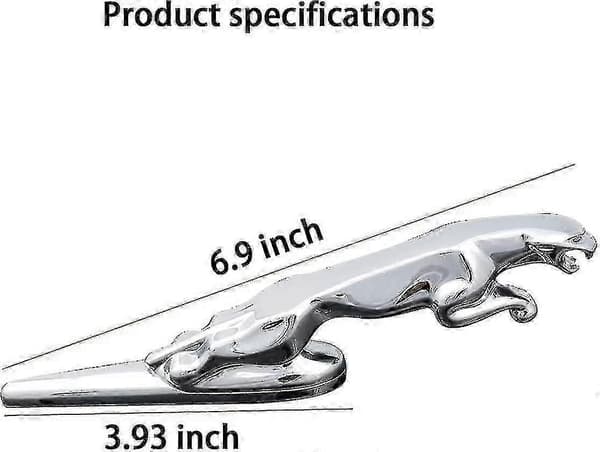 Til Jaguar 3D-emblem bil front kølerfigur bilbeskyttelse krom ørn mærke biltilbehør Boris - HF