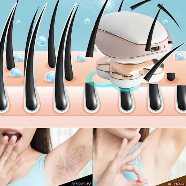 Elektriske barbermaskiner til kvinder, ledningsfri smertefri hårfjerner til ben, bikini, armhule, armhår