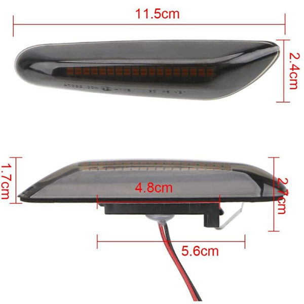 LED-sideblinklys, dynamiske, røgfarvede linser, til 1 3 5-serien E90 E91 E60 E61 E82 E83