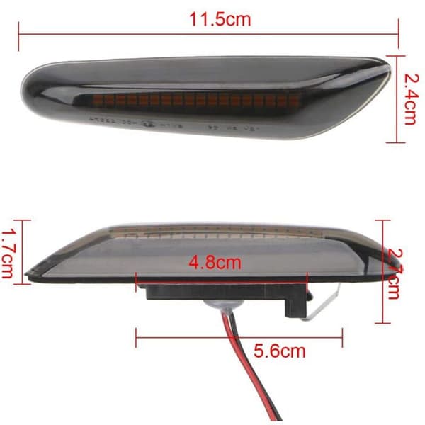 LED-sideblinklys, dynamiske, røkfargede linser, for 1 3 5-serien E90 E91 E60 E61 E82 E83