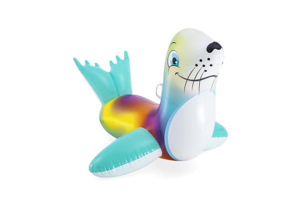 Flash 'N' Splash Sel Ride On, Tie Dye Badingleker, Badingleker for Barn, Store Oppblåsbare Badingleker