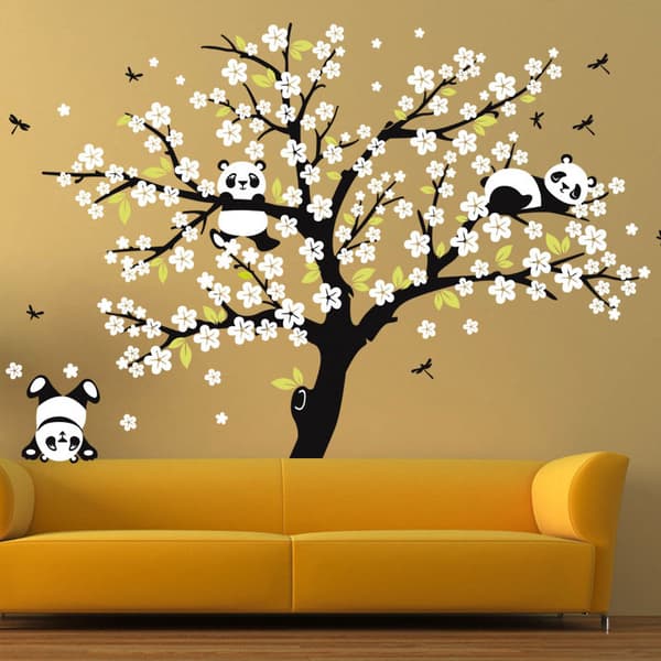 Adorable Red Panda Plum Wall Sticker/Tree Wall Sticker for Decoration
