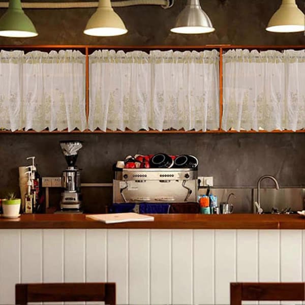 Polyester Romantic Floral Curtain Valance - Fine Craftsmanship - Wide Application - Window Decoration Black 130x41CM