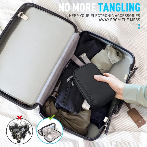 Cable Storage Bag 3 Layers - Cable Organizer Bag - Waterproof / Durable - Cable Electronics Organizer - Cable Bag