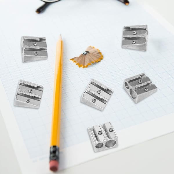 12-pack, Aluminum Pencil Sharpener with 2 Holes, Manual Bimetal D