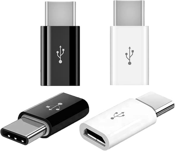 4 kpl USB C -sovitin, USB C - Micro USB -sovitin, tyyppi C uros -
