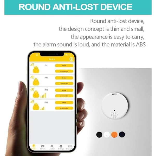 Avaimenperä Smart Bluetooth Tracker, Anti-Lost Avaimenperä Paikannin Tavaran Etsijä Smart Tag Androidille ja iOS:lle (4 kpl)