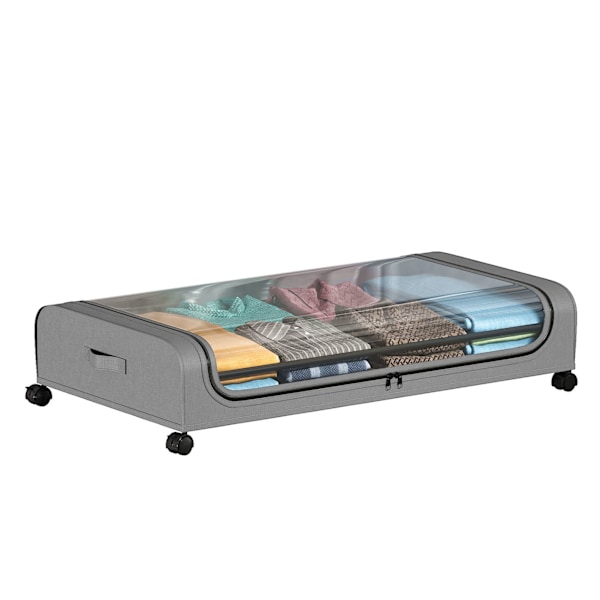 Bedroom Under Bed Storage Box Multifunctional Movable Storage Case for Home Gray Arc Single Gray Arc Single