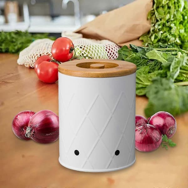 Potato Storage Box Food Storage Container with Lid Vegetable Storage Box Kitchen Storage Box for Pantry Countertop - WELLNG White Small White Small