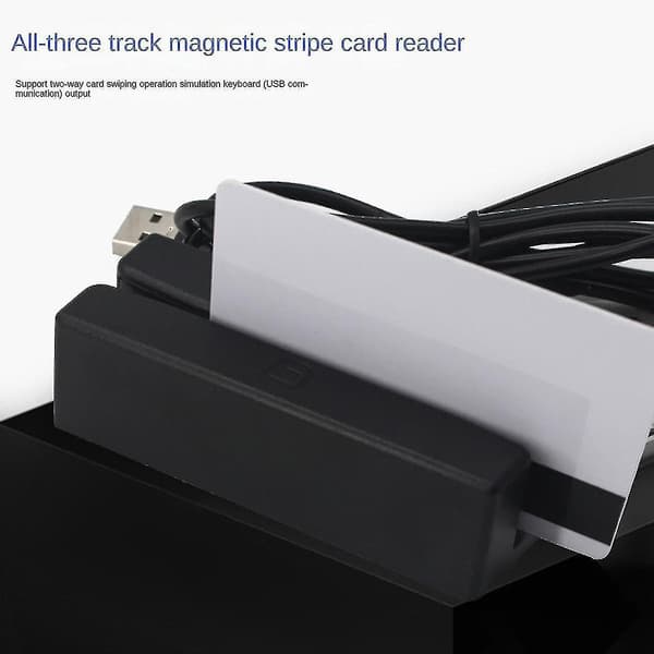 MSR90 USB Magnetic Card Reader for Magnetic Cards 3 Tracks Mini Swiper For USB PC-yux