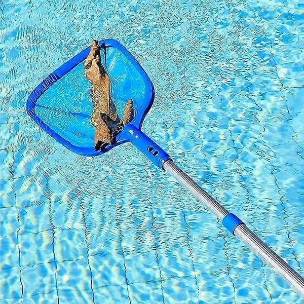 3-sektions teleskopisk poolskimmer med finmasket net Blå Blue
