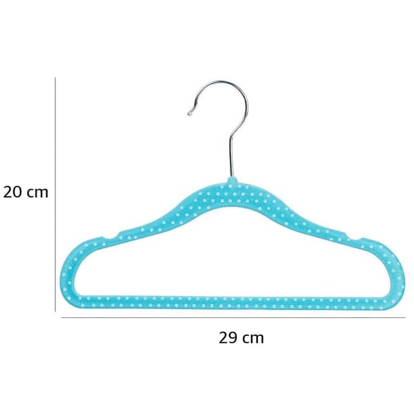 Children's clothes hangers with flocking, 20-pack, blue dots blue blue