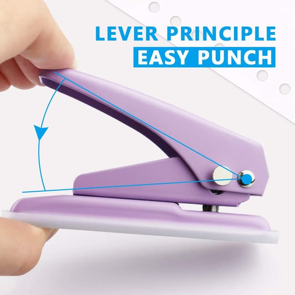 Compact Mini Single Hole Punch, Easy Punching with Reduced Force, Collection Tray for Cleanliness, Non-Slip Base for Stability, Metal Structure