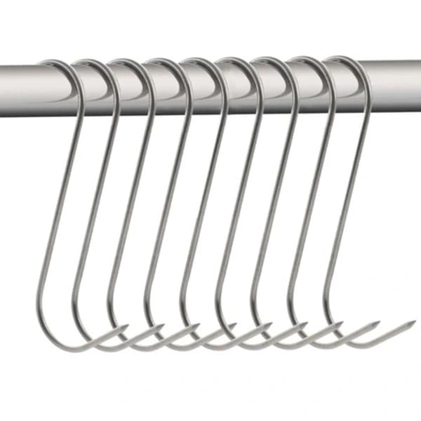 Stainless Steel Smoking Hooks 15-pack, Sharp Durable Meat and Fish Hooks for Home Smoking, 15 cm