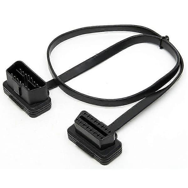 Bil Elbåge Obd2 16-pin Mann til Kvinne Flat Diagnostisk Forlengelseskabelkontakt