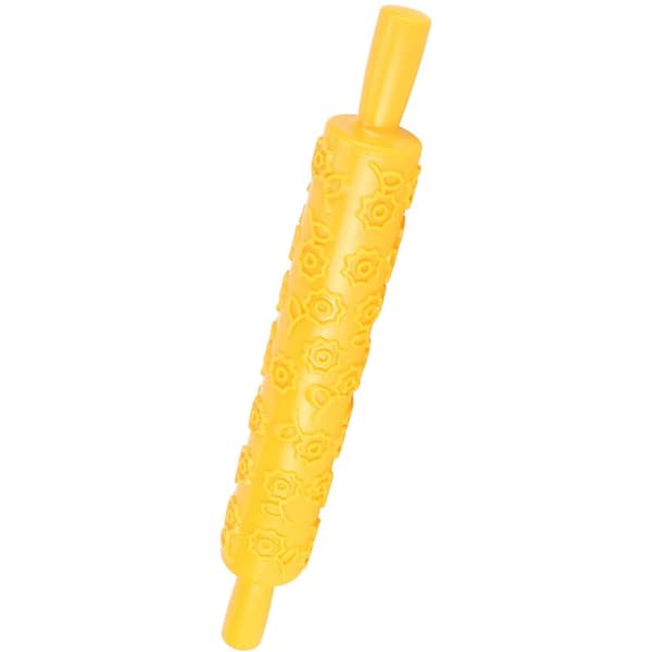 Fondant Cake Embossing Rolling Pin Baking Dough Roller Cakes Biscuits Decorating Tool (Flower Pattern)