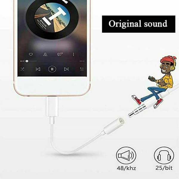 Lightning til hovedtelefonstikadapter 3,5 mm hovedtelefonadapterstik til iPhone 7