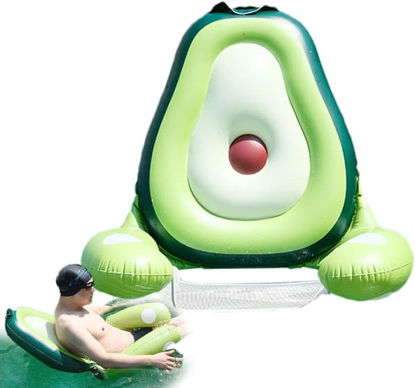 Inflatable Floating Chairs, Cute Floating Pool Chairs with Fun Avocado and Pineapple Patterns, Perfect for Summer, Beaches, Lakes, and Pools.