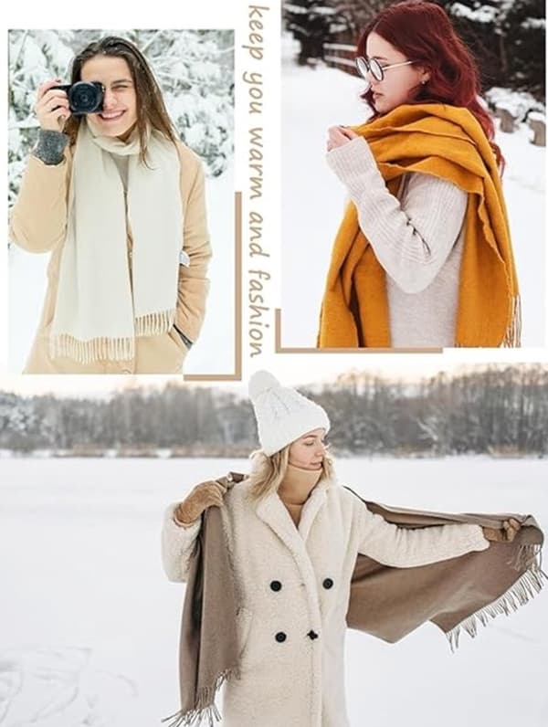 Sjal Dam Vinter Sjal Dam Vinter Sjal Extra Lång Sjal 200*60cm Beige
