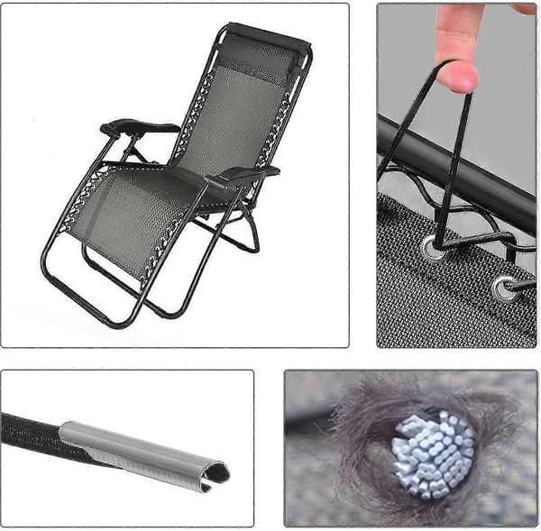 Replacement Rope for Recliner Parts, 4 Elastic Cords for Zero Gravity Chair Black