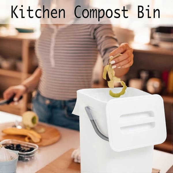 New Products 2025, Airtight Indoor Kitchen Compost Bin, White