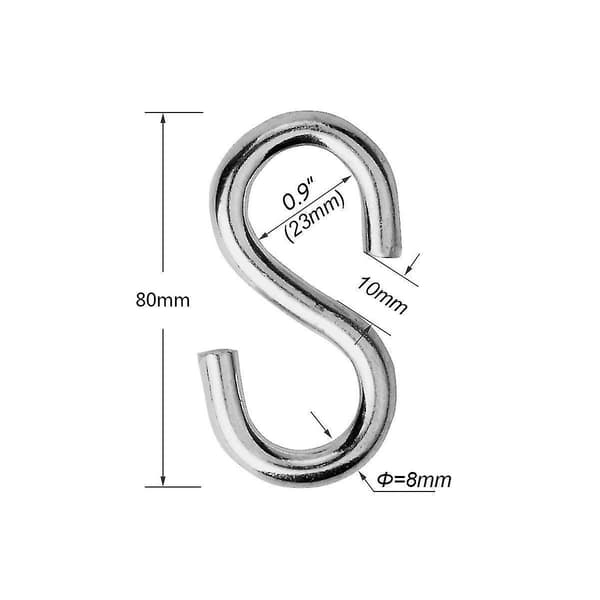 Heavy Duty S-Hooks, Ultra Thick Hammock S-Shaped Hooks, Galvanized Tool Hanger, 2-Pack - YKY416