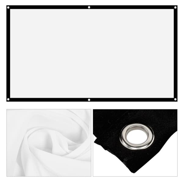 16:9 Thickened Portable Non-crease Soft White Polyester Projector Screen (84 inch)