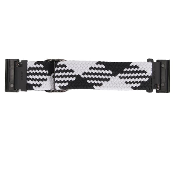Nylon Urrem Udskiftning Elastisk Åndbar Væv Justerbar 26 mm Spænde Urrem til Vertix 2 Sort Hvid_tfrf
